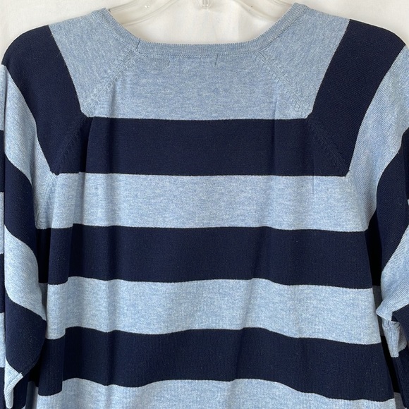 Jeanne Pierre Black and Blue Striped Sweater - Size 2X - Picture 7 of 9